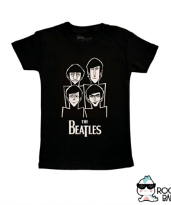 Polo negro  manga corta Beatles( banda)