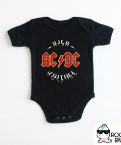 Bodie negro manga corta AC/DC - 12 a 18 meses