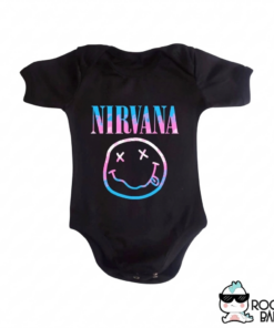 Bodie Negro Nirvana Smile(colorido) - 12 a 18 meses